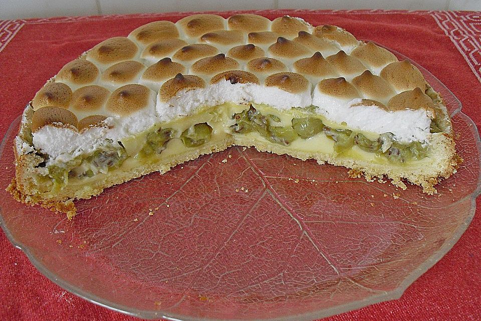 Stachelbeerkuchen mit Eischneeschaum