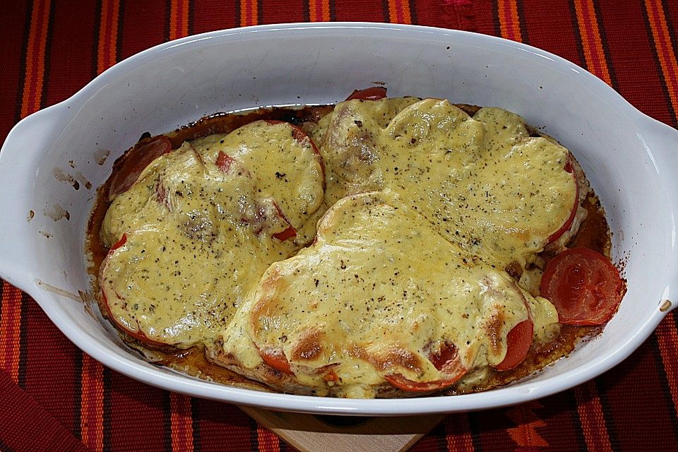 Überbackene Putenschnitzel