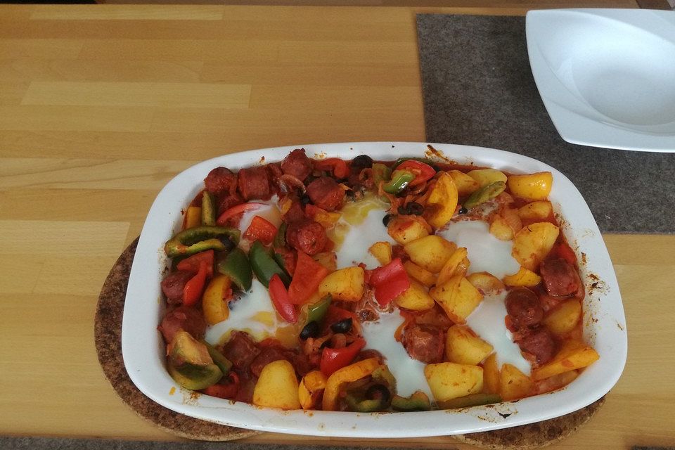 Kartoffelauflauf mit Chorizo