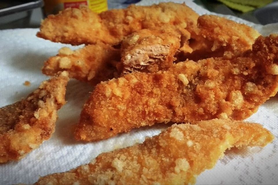 Frittierte Fischfilets in Kroepoek