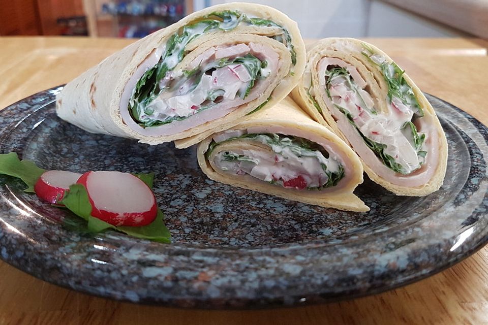 Rucola-Radieschen Wraps