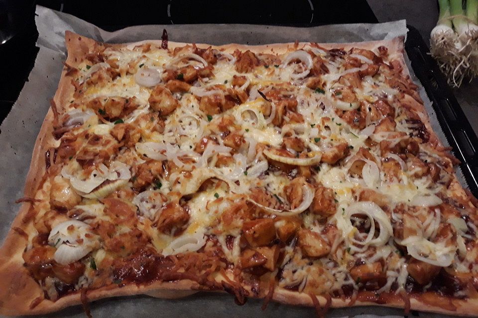 BBQ-Hähnchen-Pizza