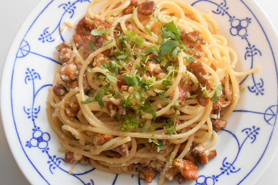 Spaghetti mit Pfifferlingen