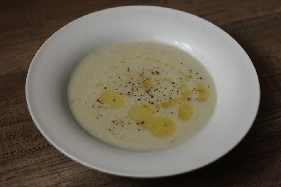 Topinambur Crémesuppe mit Kokosmilch