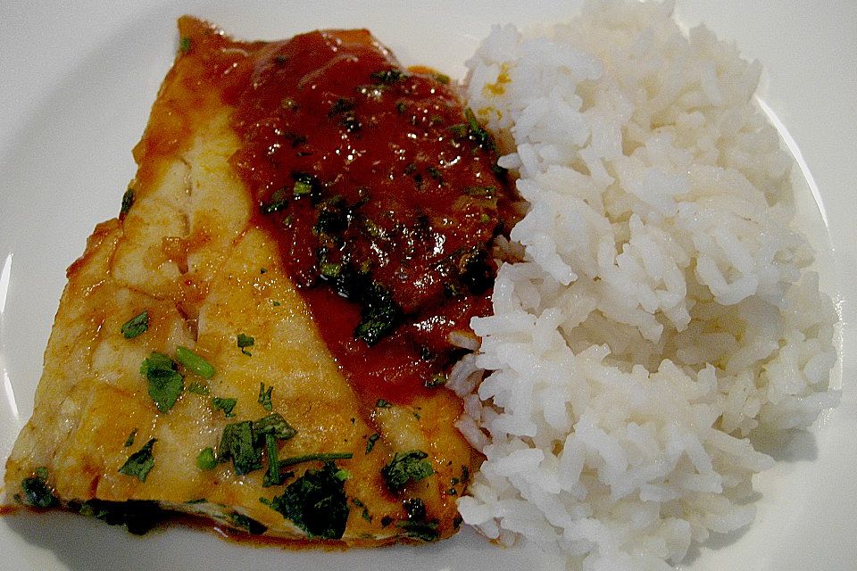 Curry-Bratfisch mit Koriander