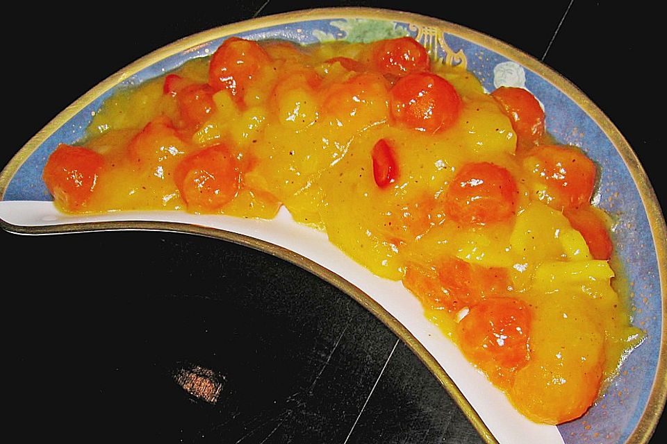 Fruchtiges Mango-Papaya-Chutney