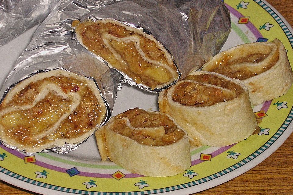 Bananen - Streusel - Wraps