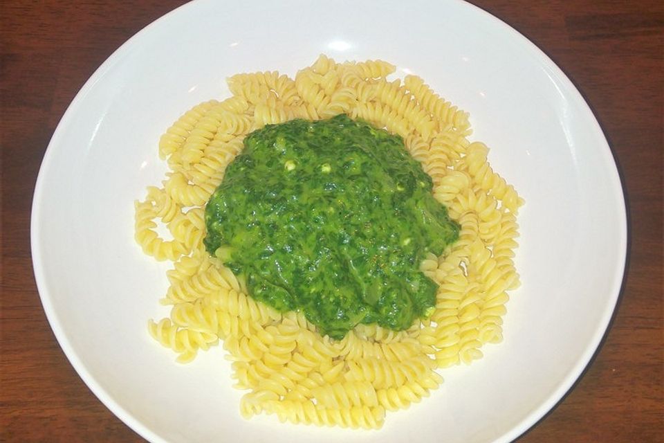 Spinatsauce zu Pasta