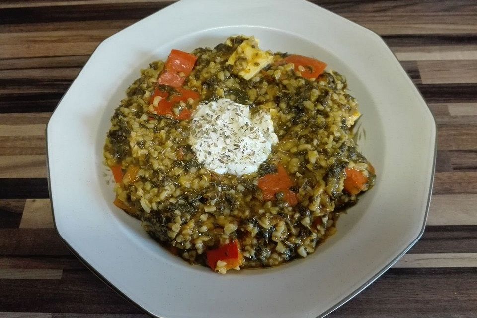 Kürbiscurry mit Bulgur