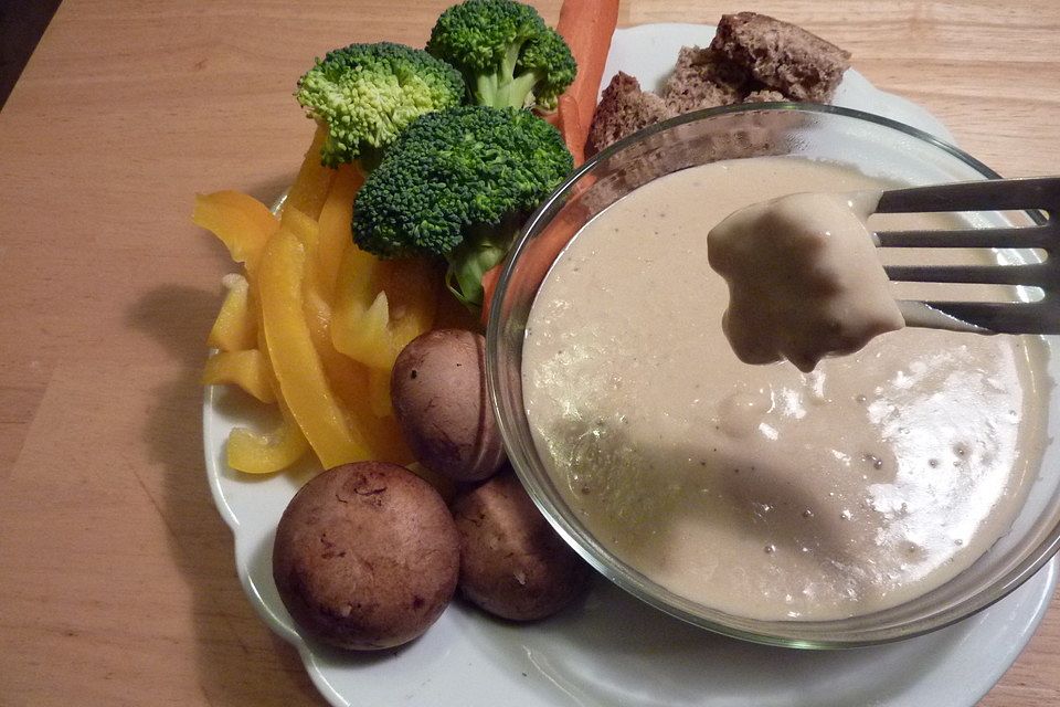 Veganes Käsefondue mit Kefir