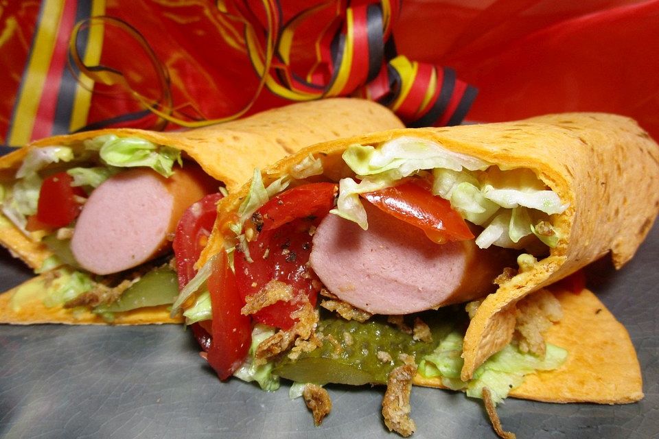 Tortilla-Wraps "Hotdog"