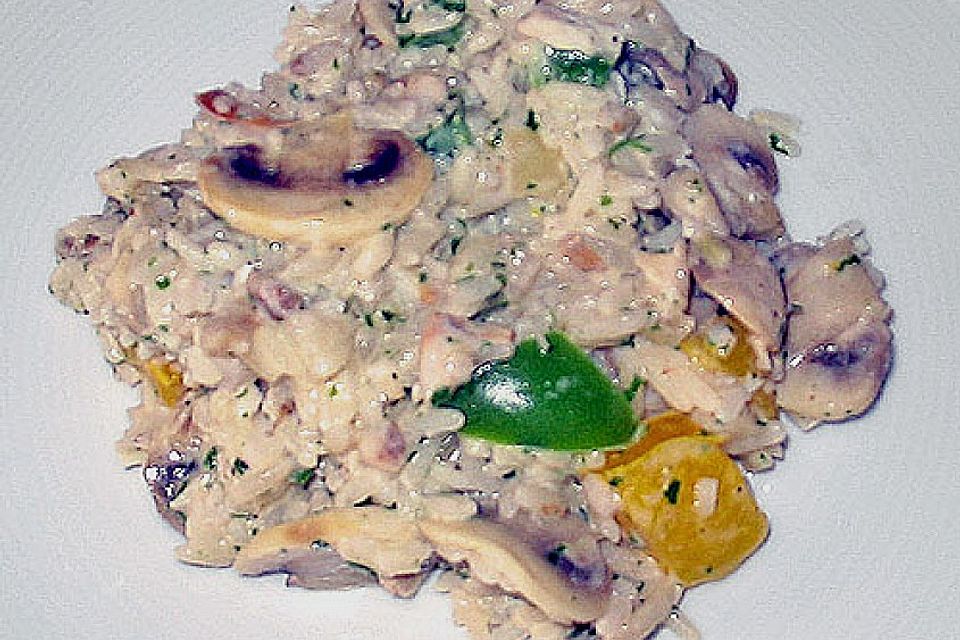 Fischpfanne mit Pilzen