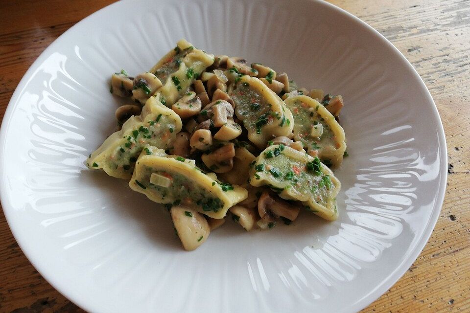 Schnelle Maultaschen-Pilz-Pfanne