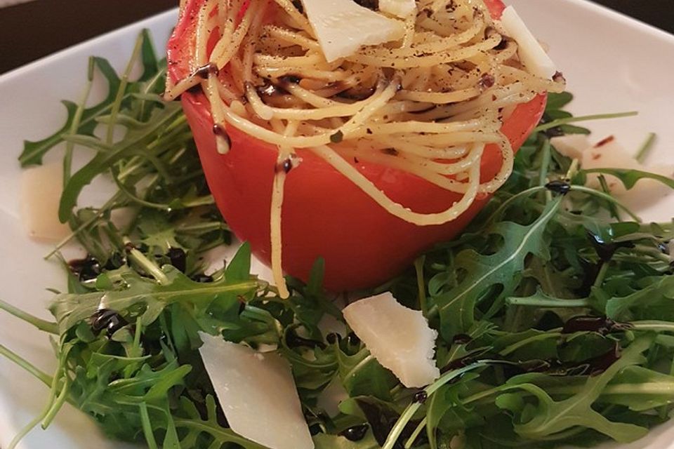 Gefüllte Paprika mit Spaghetti