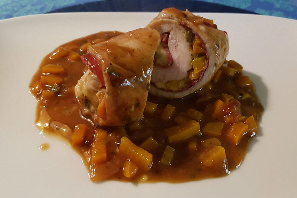 Hähnchenroulade mit Spezialfüllung