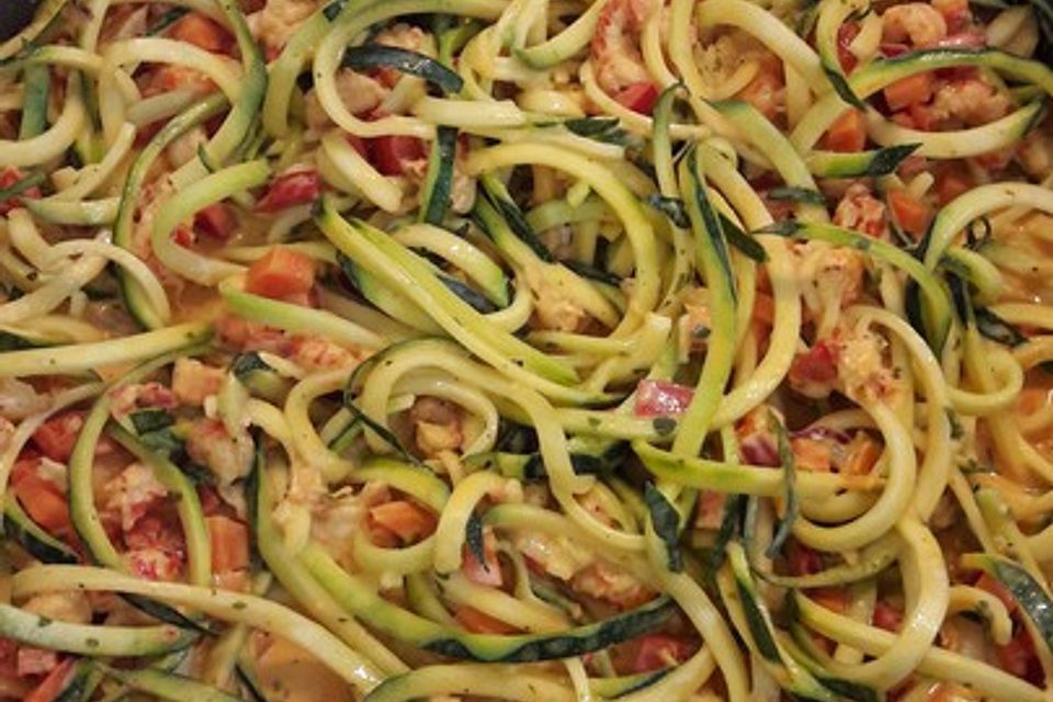 Zoodles mit Flußkrebs-Sahne