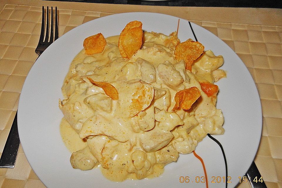 Brokkoli - Huhn mit Kartoffelchips