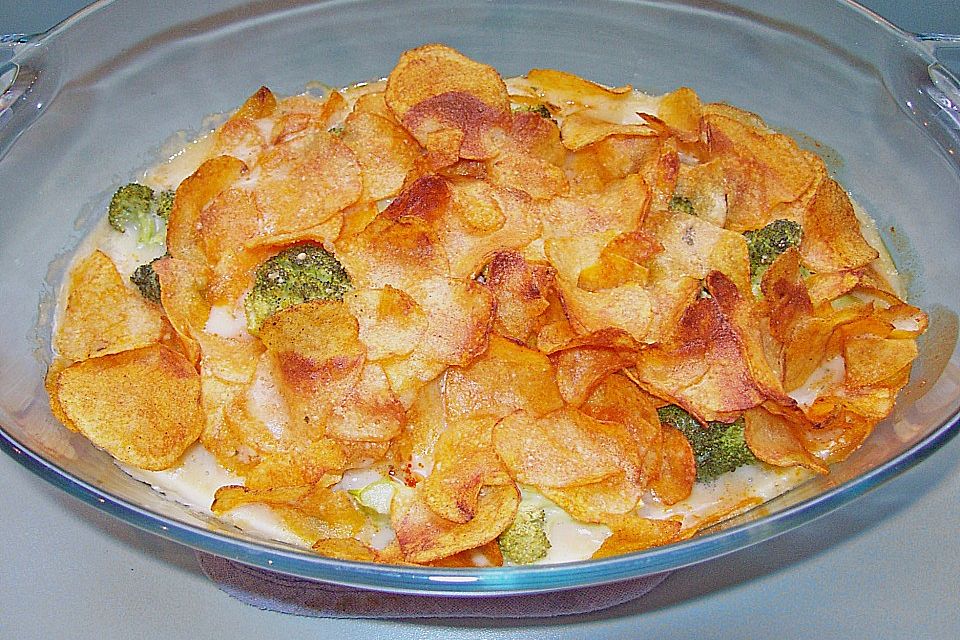 Brokkoli - Huhn mit Kartoffelchips