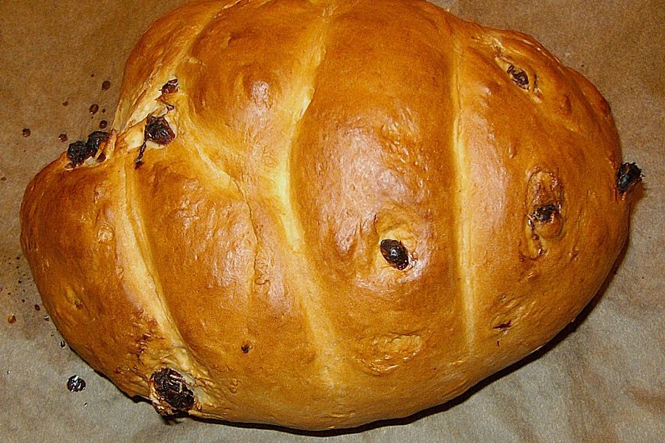 Rosinenbrot mit Kokosmilch