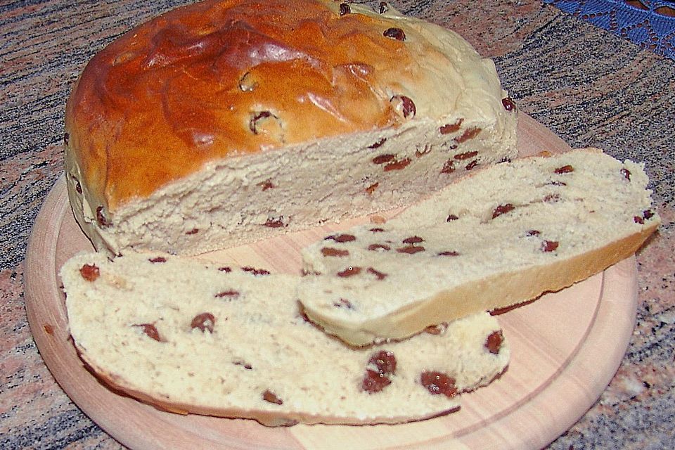 Rosinenbrot mit Kokosmilch