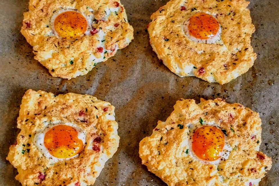 Eier-Wölkchen mit Käse