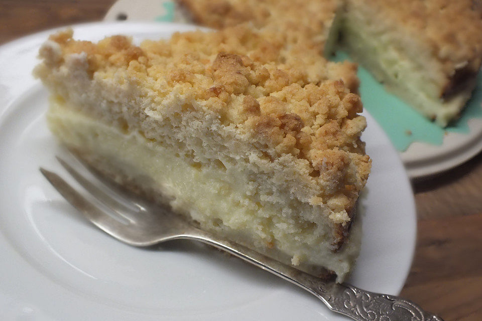 Streuselkuchen mit Vanillecreme