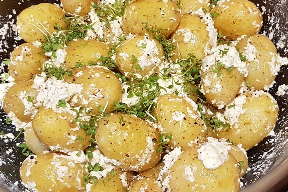 Drilling-Kartoffelsalat mit Schafskäse