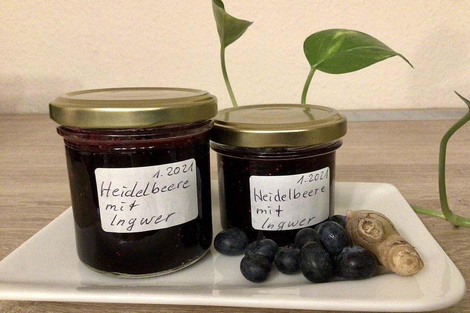 Heidelbeermarmelade mit Ingwer