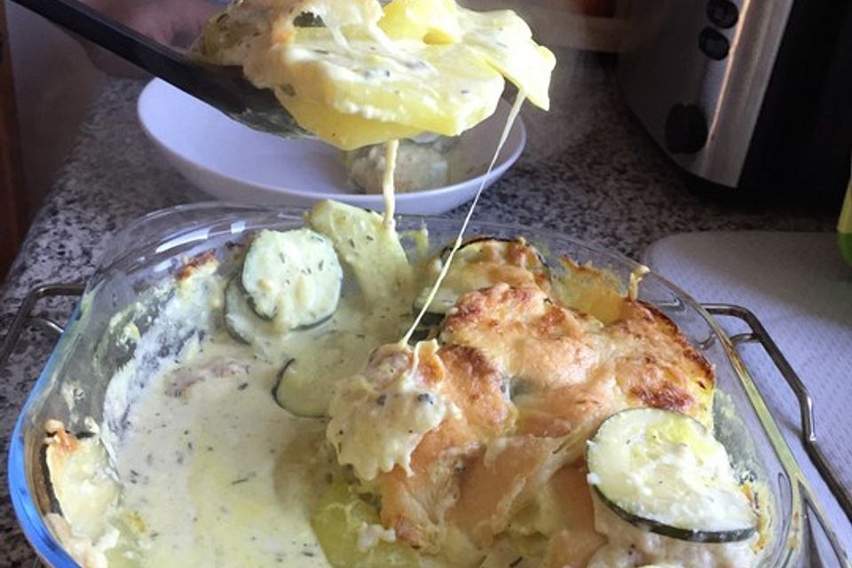 Falsches Kartoffelgratin mit Kohlrabi