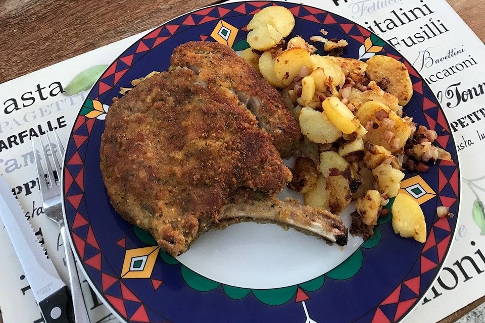 Kalbskotelett mit Parmesan-Rosmarinkruste