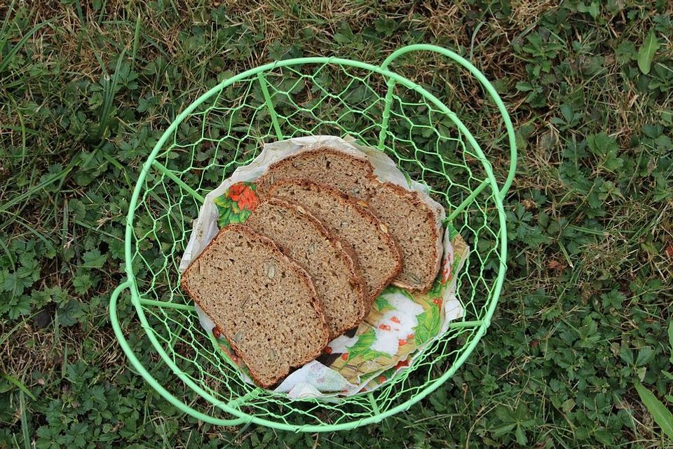 Kürbiskern-Kichererbsenmehl-Sauerteig-Vollkornbrot