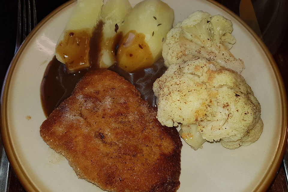 Bautzner Schnitzel mit Blumenkohl