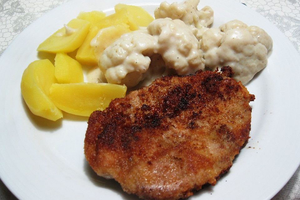 Bautzner Schnitzel mit Blumenkohl