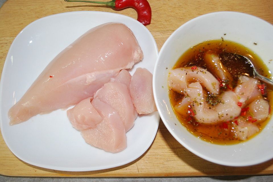 Hähnchenbrust in Sesam-Marinade