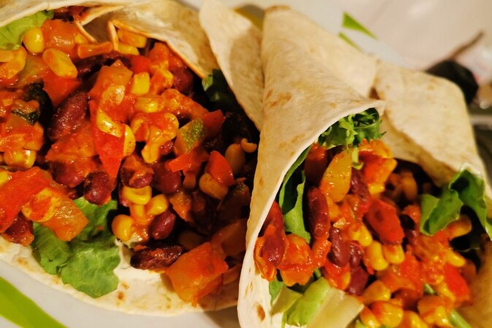 Vegetarische mexikanische Wraps