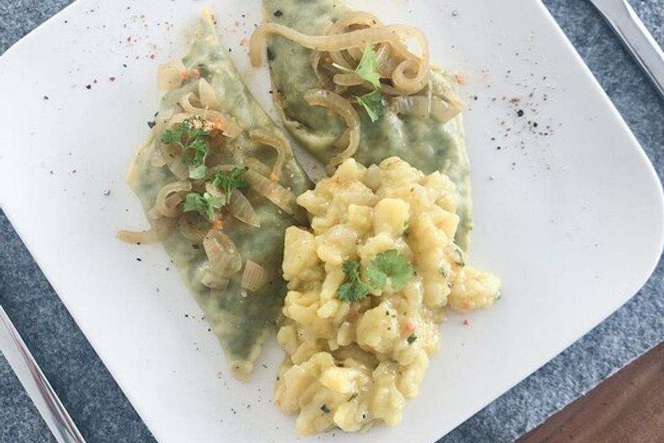 Gerollte Gemüsemaultaschen