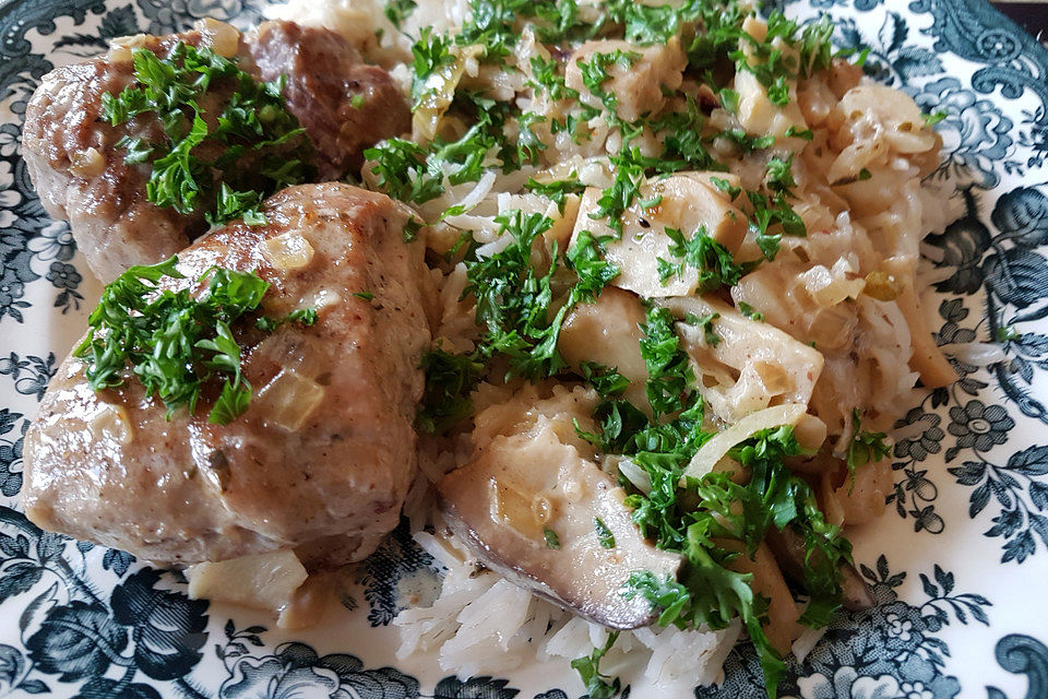 Schweinefiletmedaillons in Pilzrahmsauce