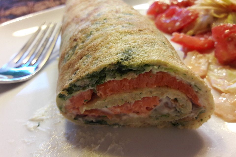 Lachs-Spinat-Pfannkuchen