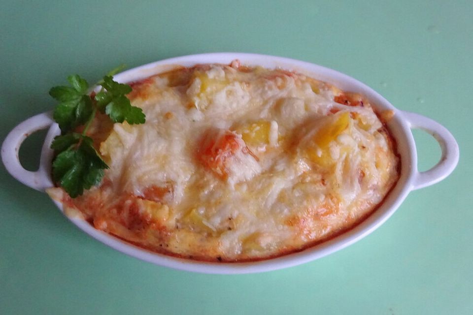 Kartoffel-Kürbis-Gratin