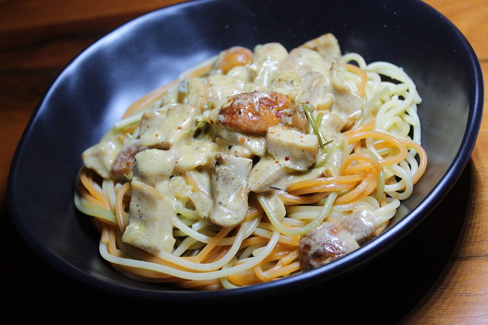 Spaghetti mit frischen Steinpilzen