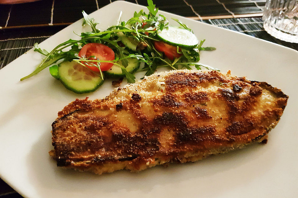 Auberginenschnitzel mit Feta