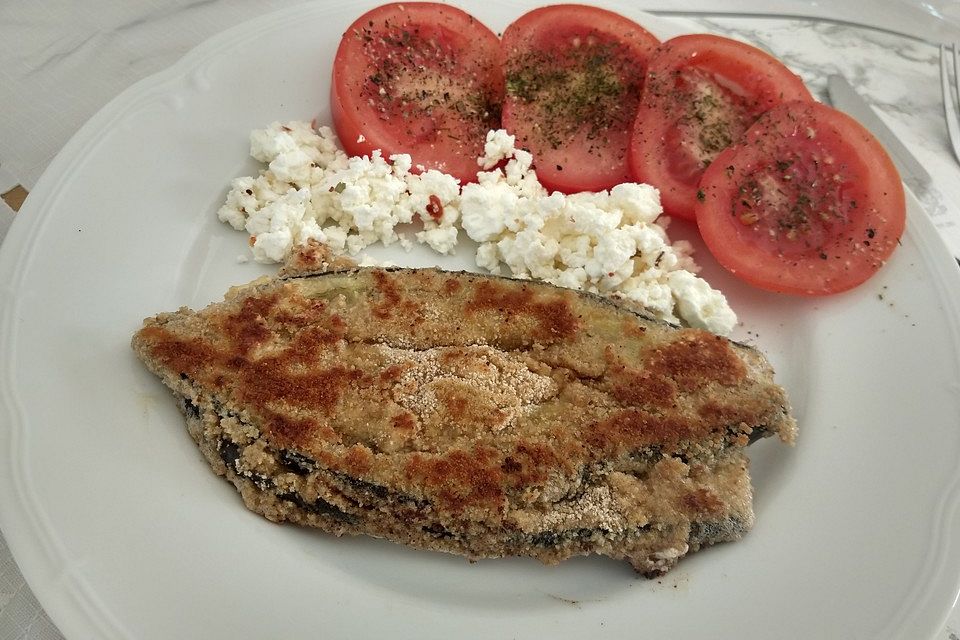 Auberginenschnitzel mit Feta