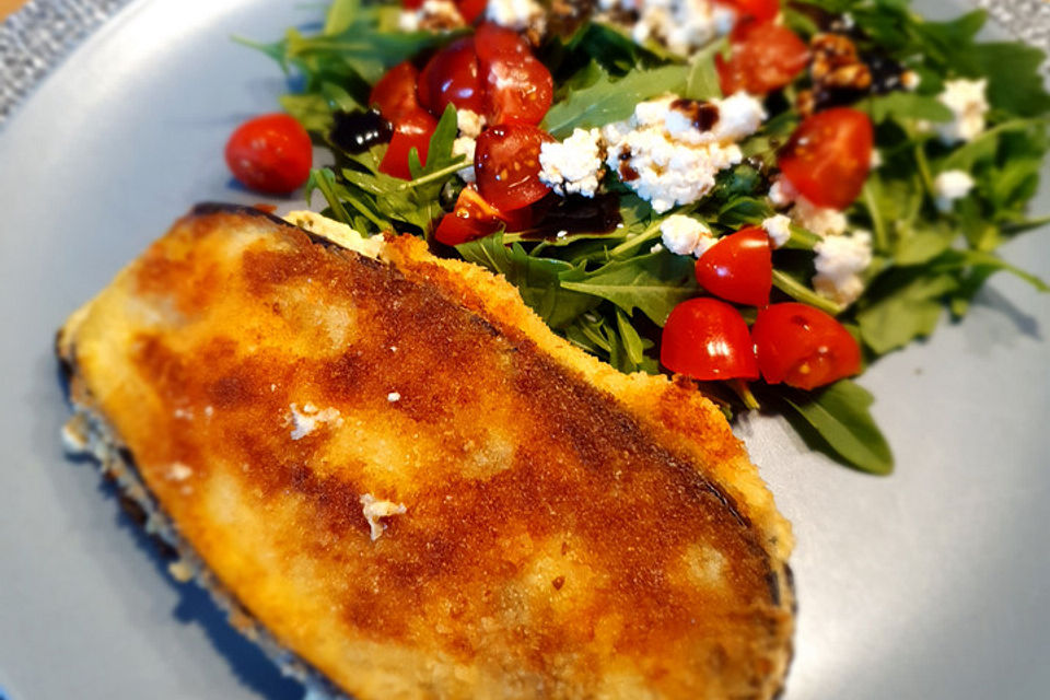 Auberginenschnitzel mit Feta