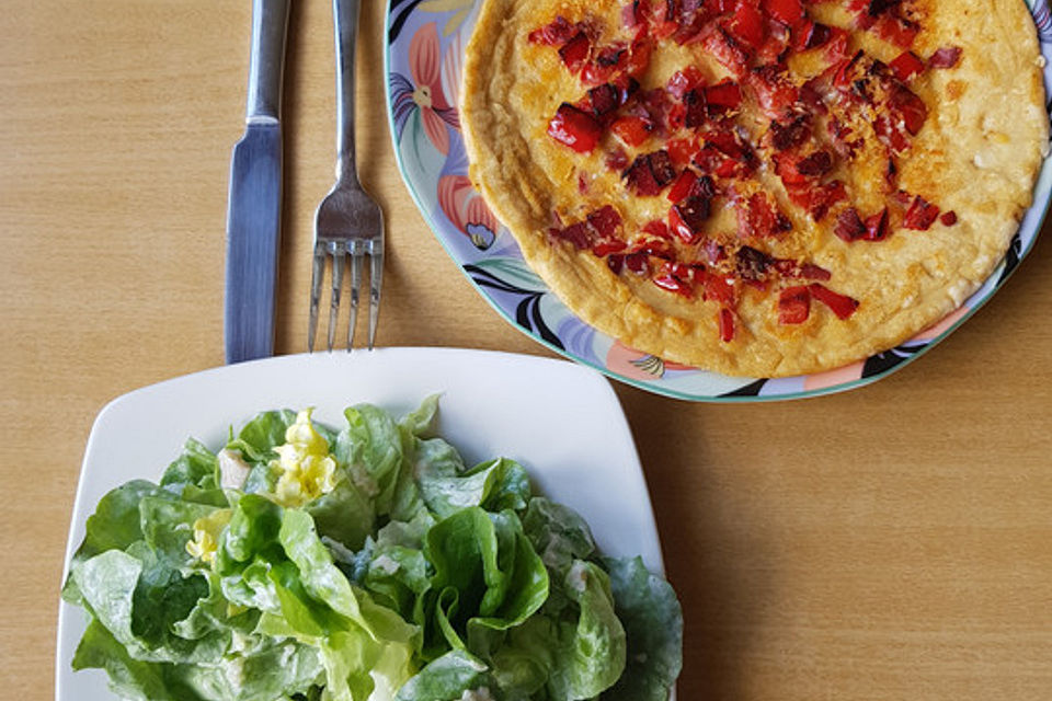 Paprika-Pfannkuchen mit Joghurtdip