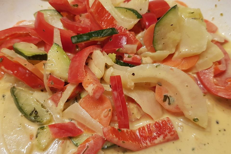 Zucchini-Karotten-Fenchel-Paprikagemüse