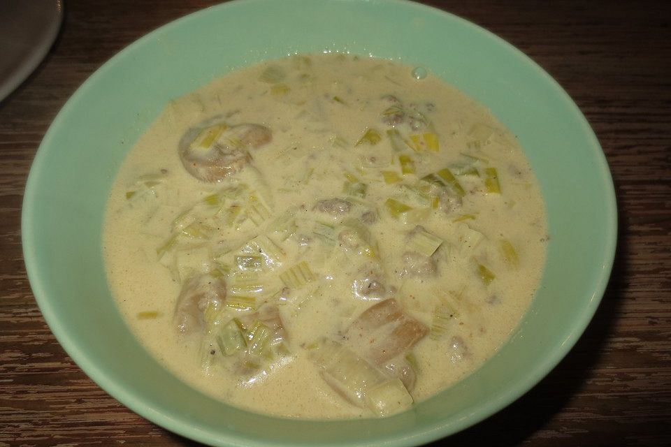 Porree - Hackfleisch - Suppe