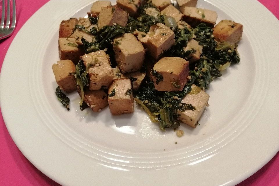 Tofu mit Spinat