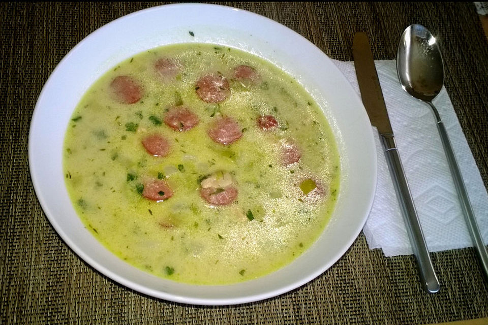 Lauchsuppe mit Speck