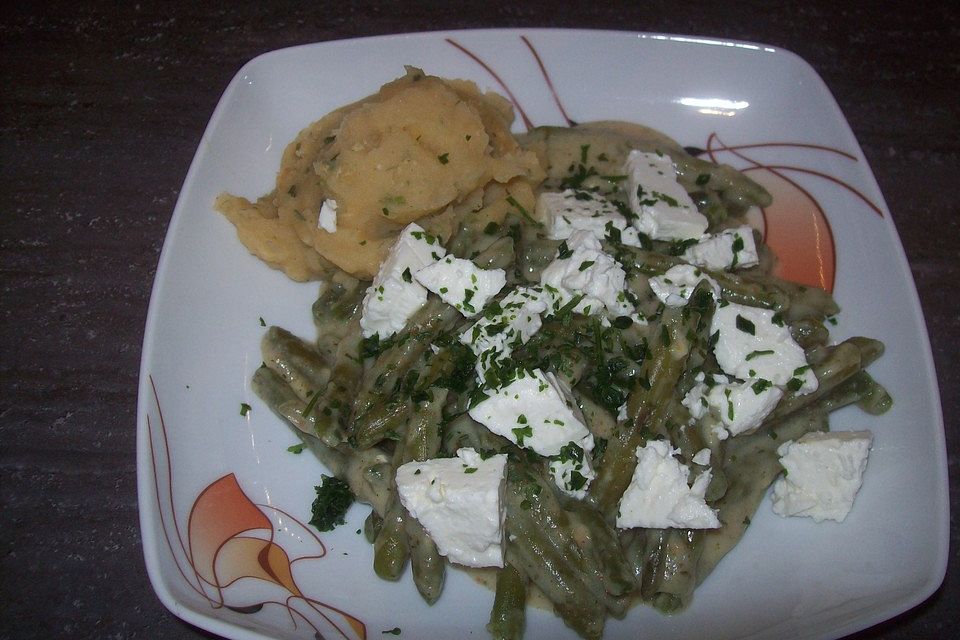 Bohnengemüse mit Feta