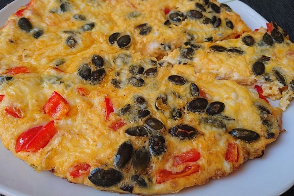 Paprika-Tortilla mit Kürbiskernen